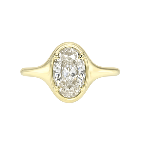Oval Skinny Signet Ring