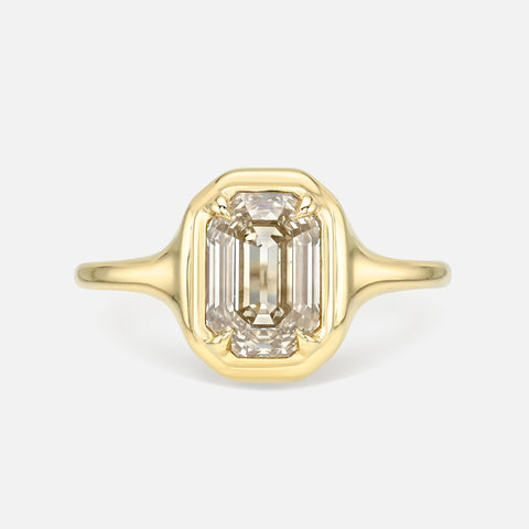 Emerald Skinny Signet Ring