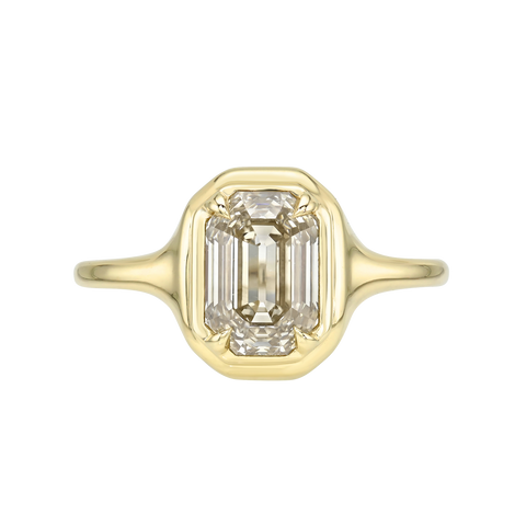 Emerald Skinny Signet Ring