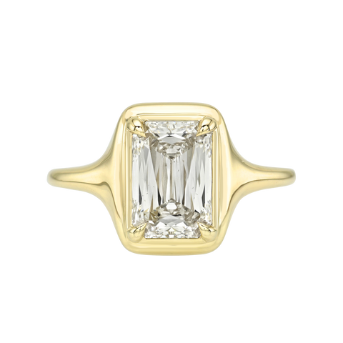 Scissor Cut Skinny Signet Ring