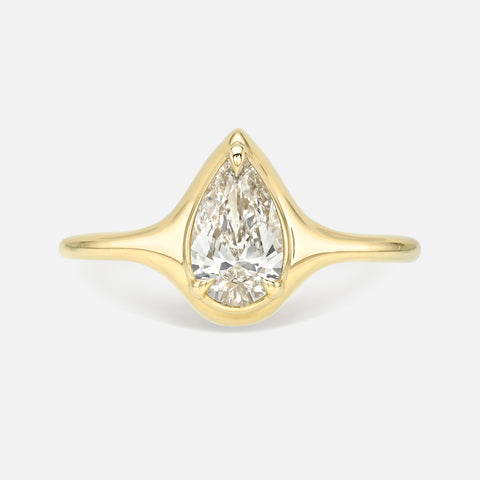 Pear Skinny Signet Ring