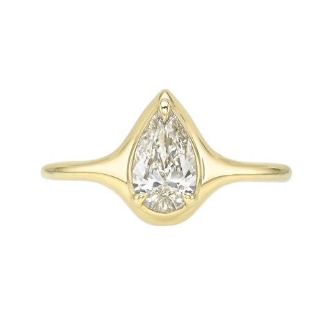 Pear Skinny Signet Ring