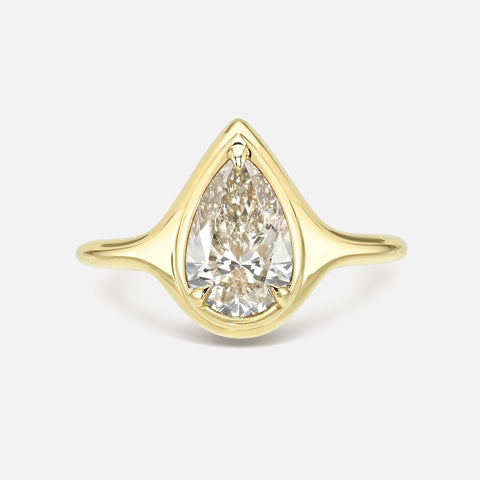 Pear Skinny Signet Ring