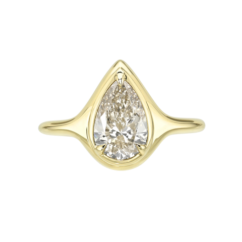 Pear Skinny Signet Ring