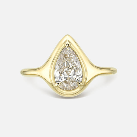 Pear Skinny Signet Ring