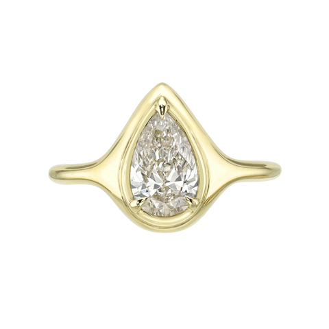 Pear Skinny Signet Ring