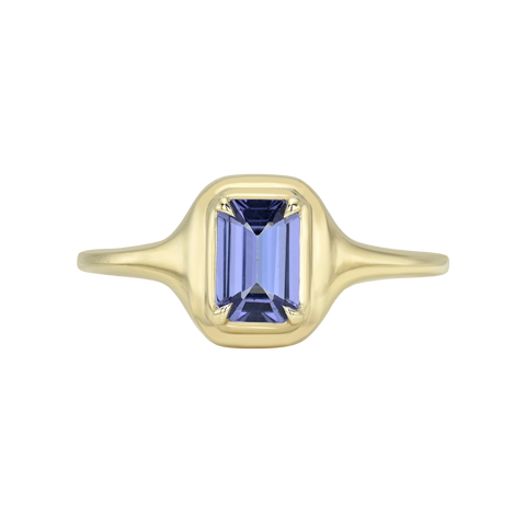 Gemstone Mini Skinny Signet Ring