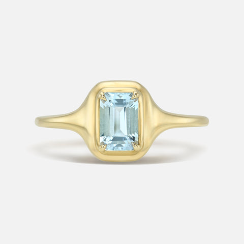 Gemstone Mini Skinny Signet Ring