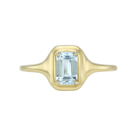 Gemstone Mini Skinny Signet Ring