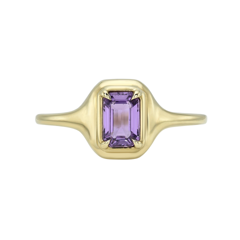Gemstone Mini Skinny Signet Ring