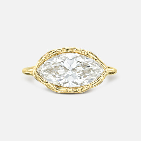 Marquise Melted Skinny Signet Ring