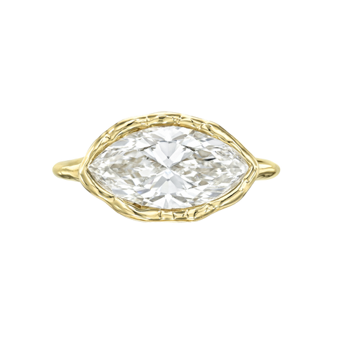 Marquise Melted Skinny Signet Ring