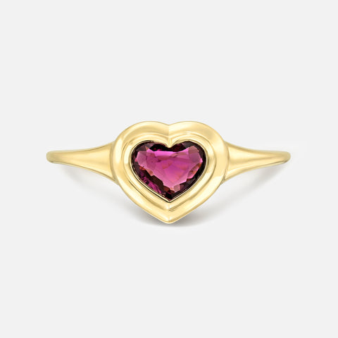 Gemstone Mini Skinny Signet Ring