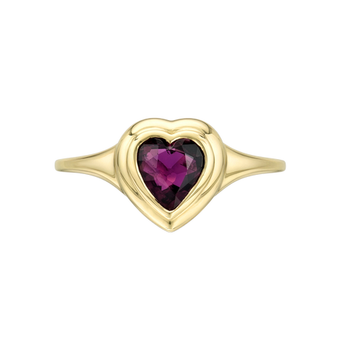 Gemstone Mini Skinny Signet Ring