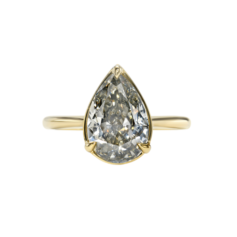 Pear Solitaire Ring