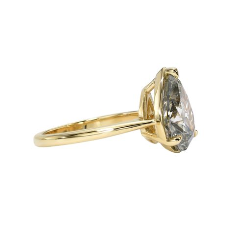 Pear Solitaire Ring