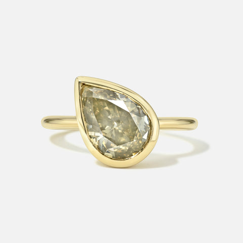 Pear Tilted Bezel Ring