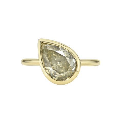 Pear Tilted Bezel Ring