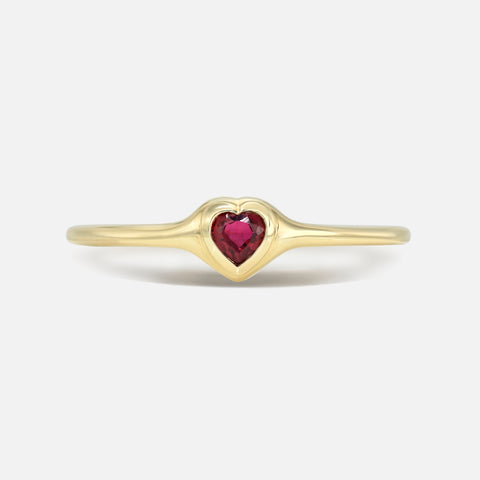 Gemstone Mini Skinny Signet Ring
