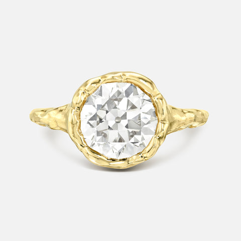 Round Melted Skinny Signet Ring
