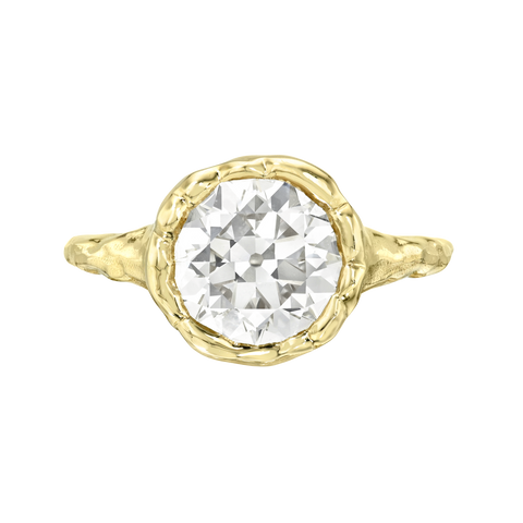 Round Melted Skinny Signet Ring