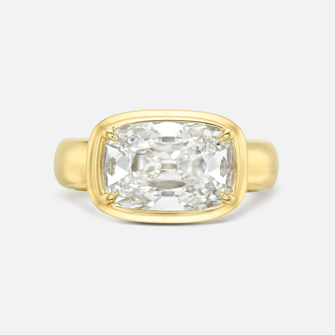 Old Mine Chunky Framed Solitaire Ring
