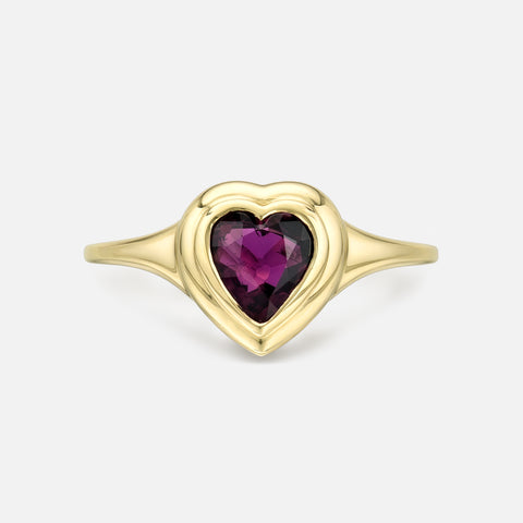 Gemstone Mini Skinny Signet Ring
