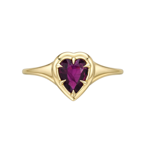 Gemstone Mini Skinny Signet Ring