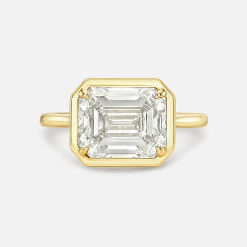 Emerald Cut Prong Set Solitaire Ring